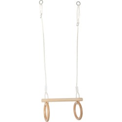 Small Foot Wooden Trapeze with Gymnastic Rings
