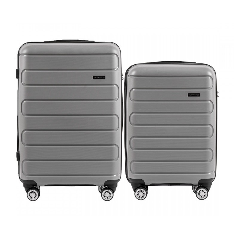 Travel suitcase and hand luggage set Wings M+S, Grey (DQ181-03)